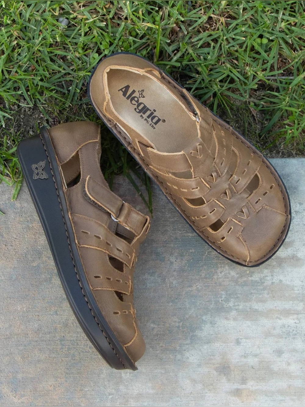 Alegria Pesca Stones Throw Brown Leather Fisherman Style Sandals size 41